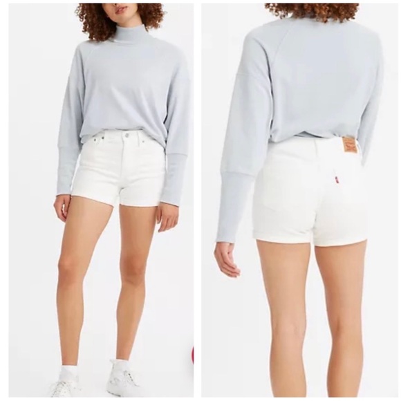 Levi's Pants - Levi’s Distressed Mid-Length White Shorts
